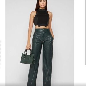 MANIERE DE VOIR vegan leather trousers size 8